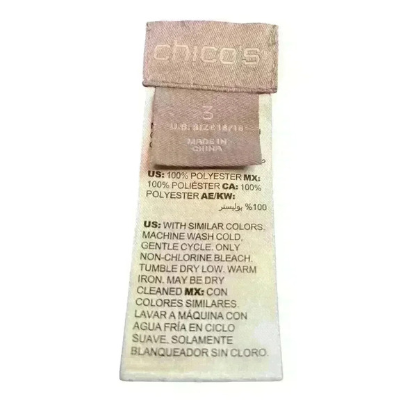 Chico's Women's Blue Long Sleeve Blouse Size 3 Casual Top - Picture 5 of 5